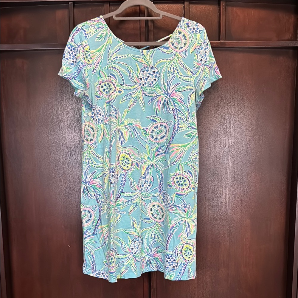 Lilly Pulitzer Tropical Blue and Pink Mini Dress